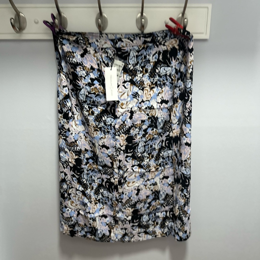 Treasure & Bond Black and White Midi Pencil Skirt Tie Front